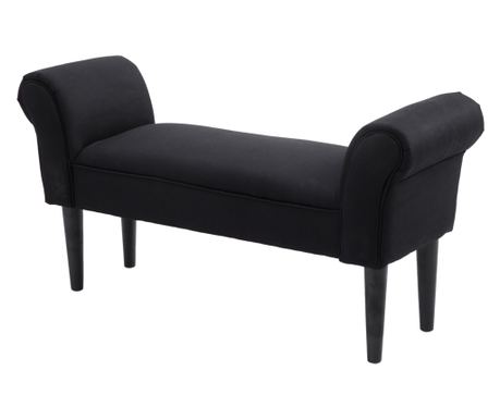 Bancă de Capăt de Pat cu Cotiere Rulate, Bancă Căptușită pentru Dormitor, 102x35x51 cm, Negru