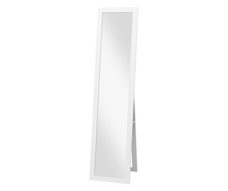 Tükör MDF kerettel, lábakkal és akasztókkal padlóra vagy falra szereléshez, 37x40x155 cm, fehér
