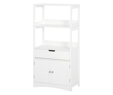 Többfunkciós szekrény polcokkal, MDF, 60x30x122,5 cm, fehér