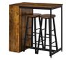 Set de Masa de Bar si Scaune cu Raft de Depozitare, 91x49x91 cm, Maro Rustic