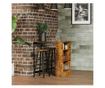 Set de Masa de Bar si Scaune cu Raft de Depozitare, 91x49x91 cm, Maro Rustic