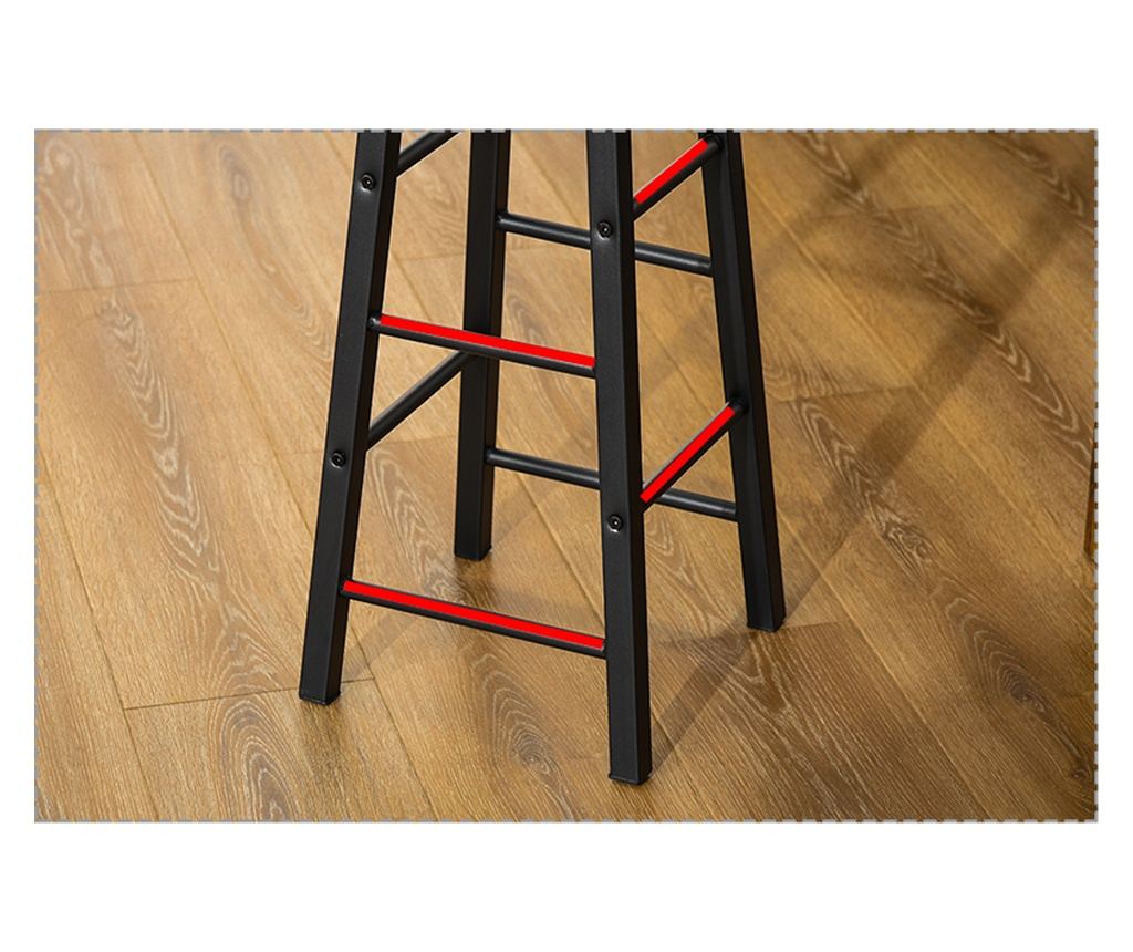Set de Masa de Bar si Scaune cu Raft de Depozitare, 91x49x91 cm, Maro Rustic - 6