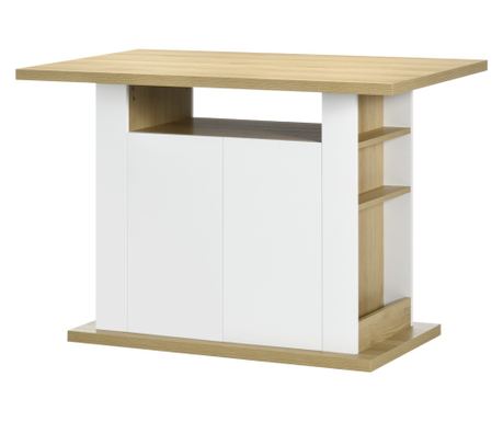 Konyhasziget 4-6 fő részére, konyhai tálalószekrény 2 ajtós szekrénnyel és nyitott polcokkal, 110x70x75,5 cm, fehér