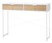 Consola Moderna pentru Hol si Sufragerie cu 2 Sertare Metalice 100x 30x75cm - Alb thumbnail 1