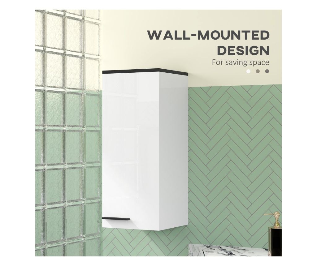 Wall-Mounted Bathroom Cabinet, Bathroom Furniture with 3 Shelves and Adjustable Shelves, 30x32x73 cm, White - 5