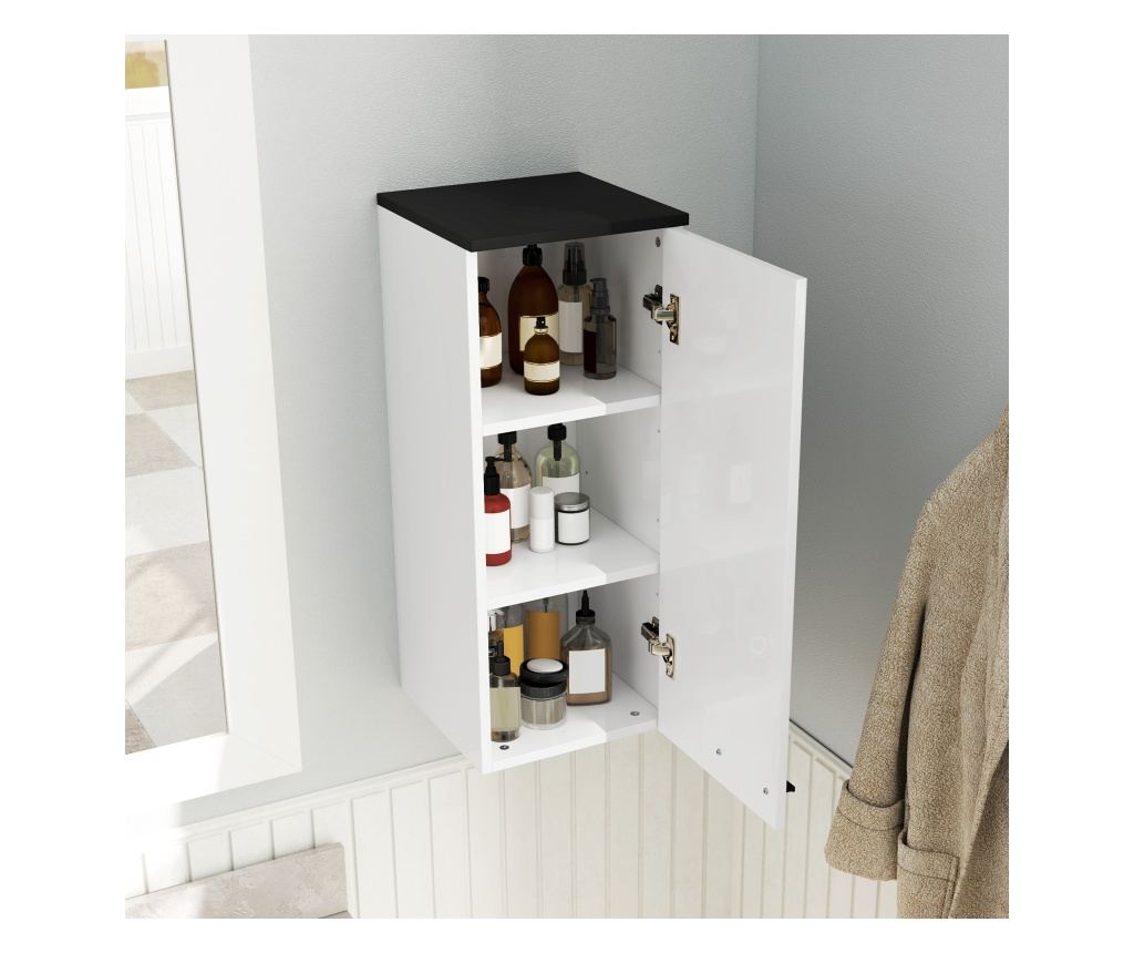 Wall-Mounted Bathroom Cabinet, Bathroom Furniture with 3 Shelves and Adjustable Shelves, 30x32x73 cm, White - 9