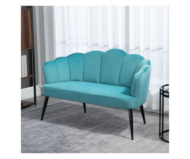 132 cm Velvet Sofa for Bedroom, Modern Furniture, Small Upholstered Couch for Small Spaces, Green