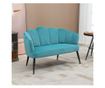132 cm Velvet Sofa for Bedroom, Modern Furniture, Small Upholstered Couch for Small Spaces, Green
