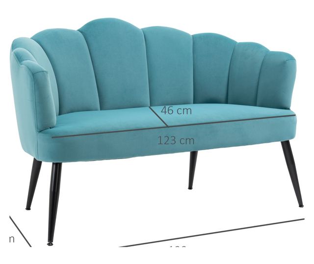 132 cm Velvet Sofa for Bedroom, Modern Furniture, Small Upholstered Couch for Small Spaces, Green