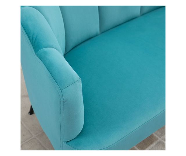 132 cm Velvet Sofa for Bedroom, Modern Furniture, Small Upholstered Couch for Small Spaces, Green