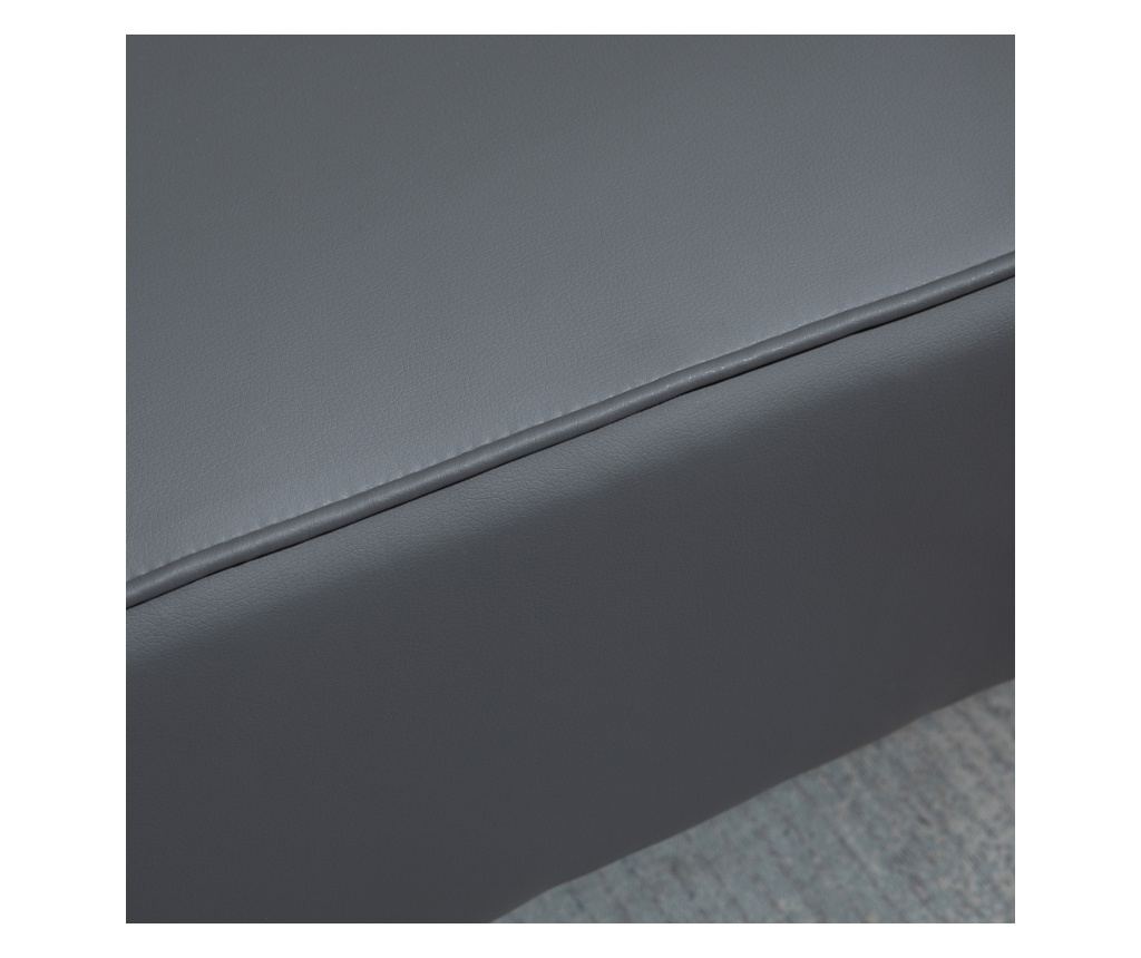 Двуместен диван за всекидневна, малък диван с регулируем подлакътник, сив - 8