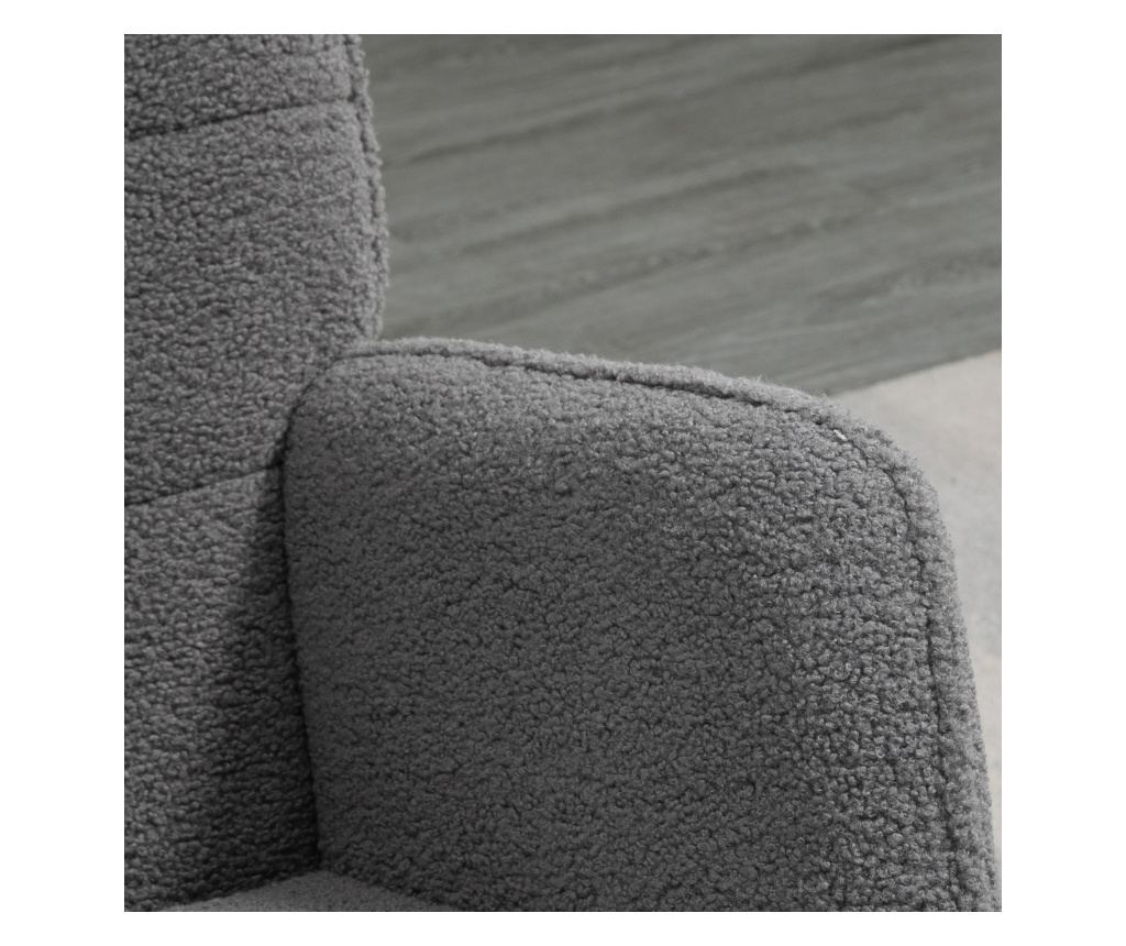 Fotoliu Balansoar Relaxant cu Brate, Structura din Otel si Picioare din Lemn de Fag, 71x98x101 cm, Gri Inchis - 9