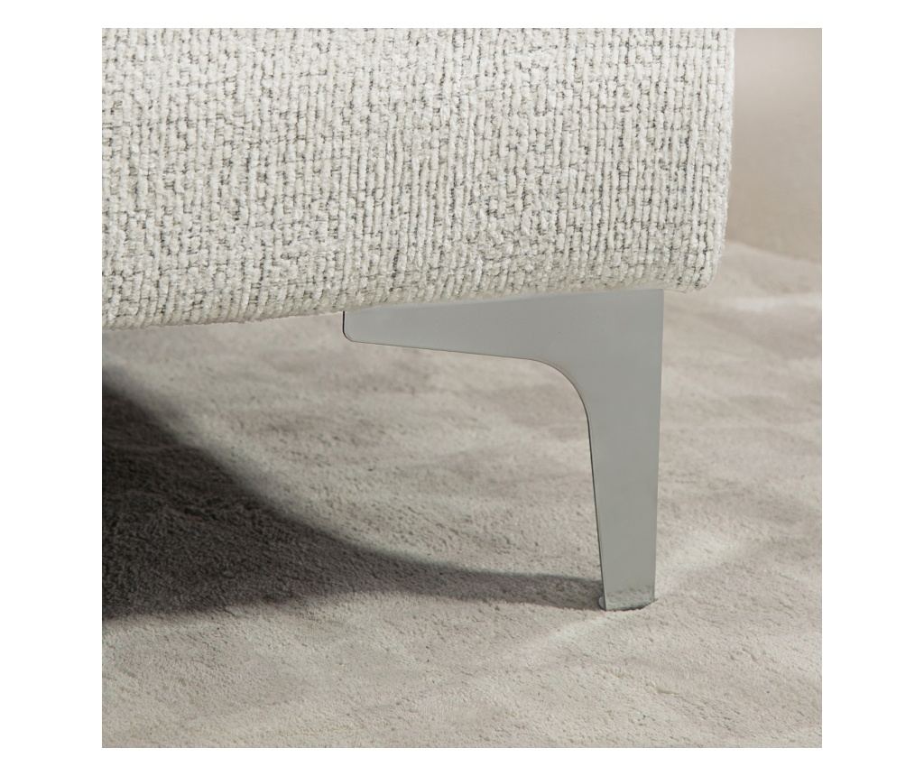 Модулен диван с 4 места, 2 табуретки за крака, възглавници за ръце и гръб, 313x149x88 см, кремаво бял - 10