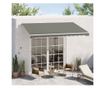 Copertină Pliabilă pentru Exterior, Copertină Tip Roll-Up cu Deschidere Manivelă, 350x250 cm, Gri thumbnail 2