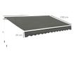 Copertină Pliabilă pentru Exterior, Copertină Tip Roll-Up cu Deschidere Manivelă, 350x250 cm, Gri thumbnail 4