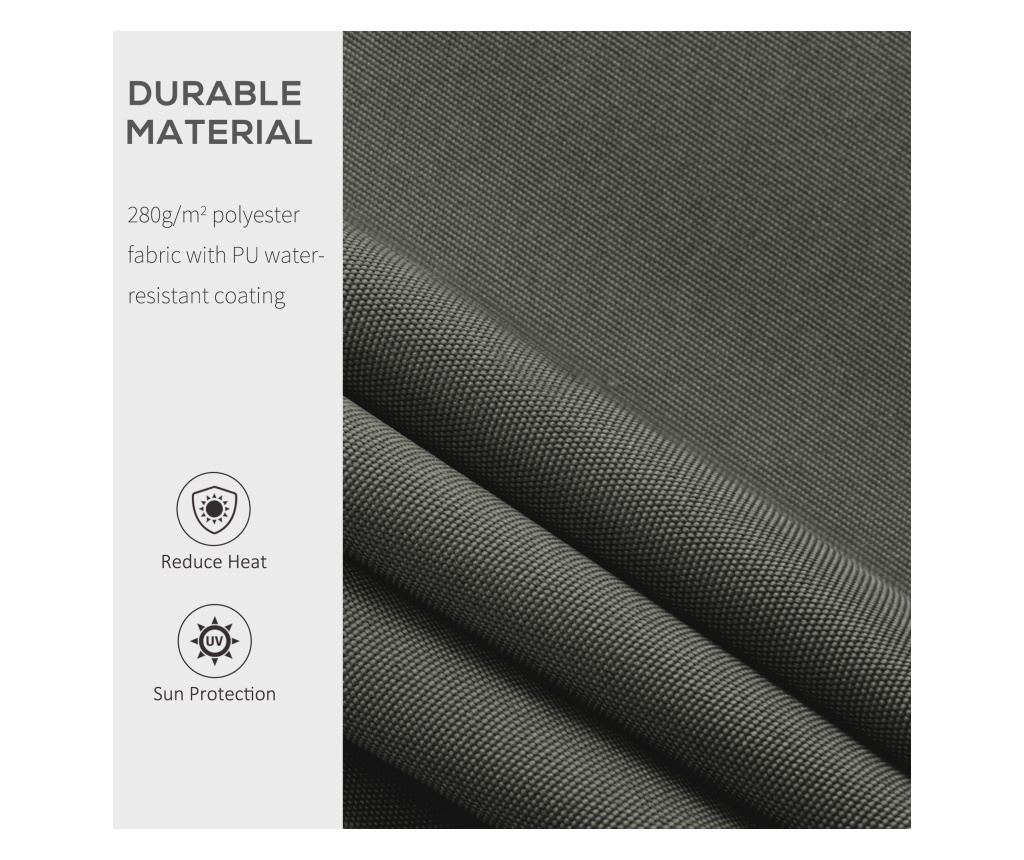 Copertină Pliabilă pentru Exterior, Copertină Tip Roll-Up cu Deschidere Manivelă, 350x250 cm, Gri - 5