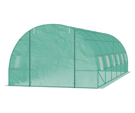Seră de Grădină, Seră cu Acoperiș Rotunjit din PE pentru Plante, 8x3x2 m, Verde