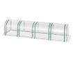 Sera tip tunel din otel si folie PVC impermeabila si anti-UV cu 4 usi cu fermoar, 395x100x80 cm, verde inchis si transparenta thumbnail 1
