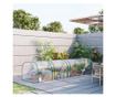 Sera tip tunel din otel si folie PVC impermeabila si anti-UV cu 4 usi cu fermoar, 395x100x80 cm, verde inchis si transparenta thumbnail 3