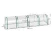 Sera tip tunel din otel si folie PVC impermeabila si anti-UV cu 4 usi cu fermoar, 395x100x80 cm, verde inchis si transparenta thumbnail 4