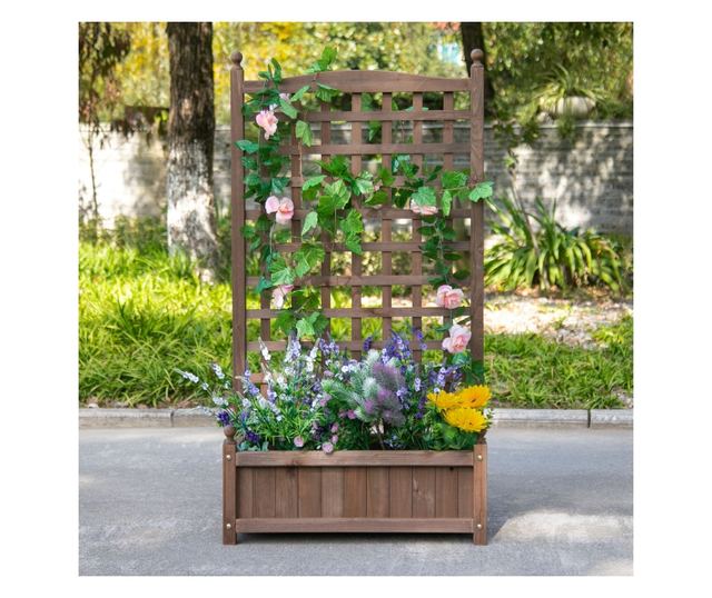 Jardiniera de Exterior din Lemn, Suport pentru Plante