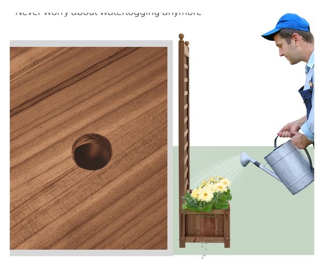 Jardiniera de Exterior din Lemn, Suport pentru Plante