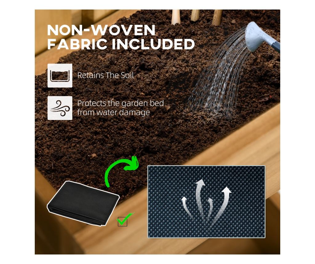 Függőleges fa virágtartó 3 kivehető cseréppel, 60x16x80cm - 7