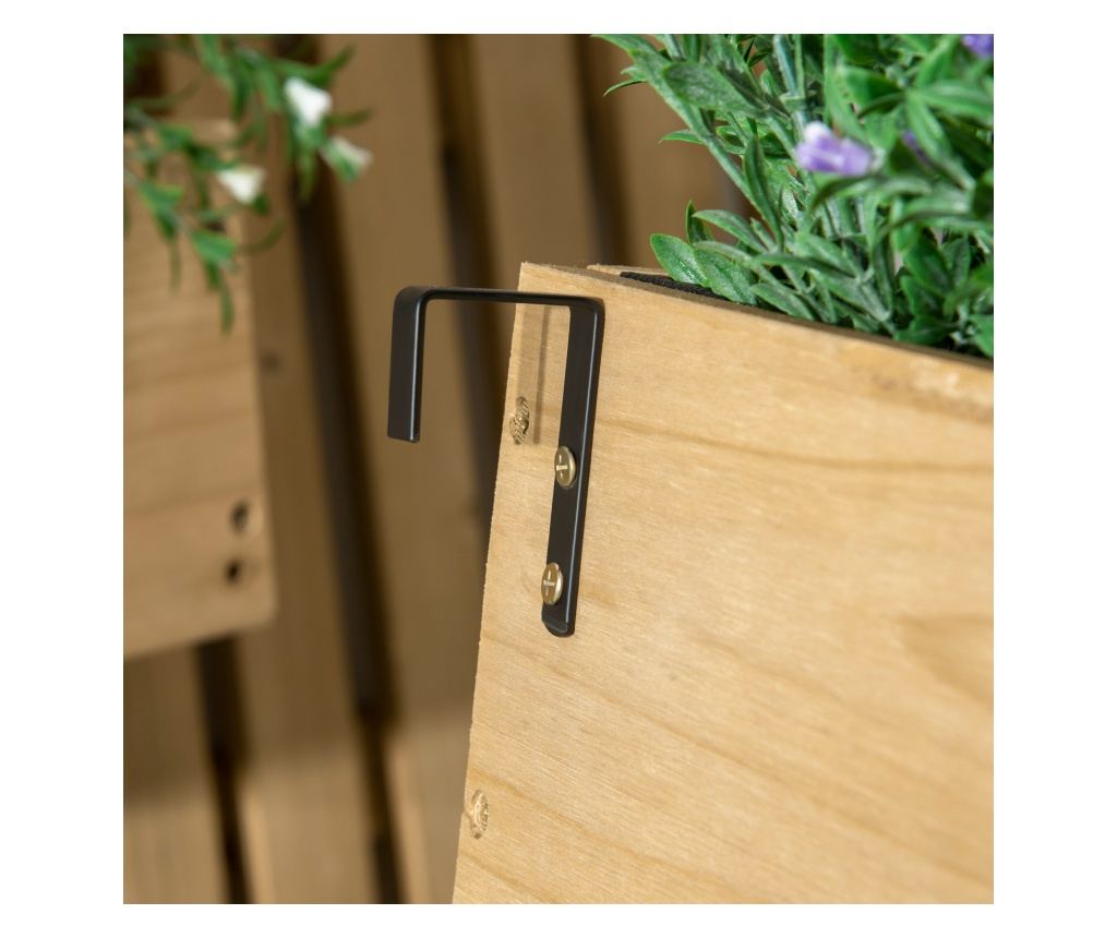 Függőleges fa virágtartó 3 kivehető cseréppel, 60x16x80cm - 10