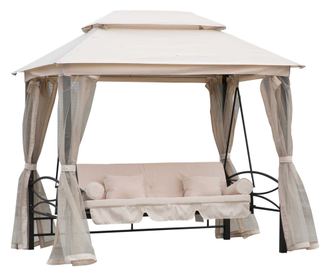 Foisor cu Canapea cu 3 locuri si plasa de tantari, 256x172x248cm Culoare Bej