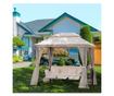 Foisor cu Canapea cu 3 locuri si plasa de tantari, 256x172x248cm Culoare Bej