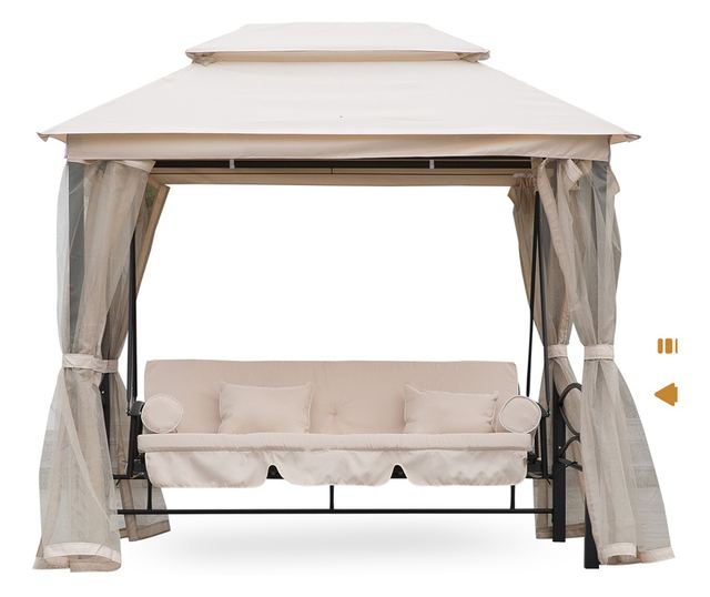 Foisor cu Canapea cu 3 locuri si plasa de tantari, 256x172x248cm Culoare Bej