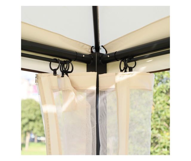 Foisor cu Canapea cu 3 locuri si plasa de tantari, 256x172x248cm Culoare Bej