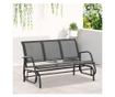 Градинска люлка-пейка с 3 места, метал и текстил, 151x75x85 см, сива thumbnail 3