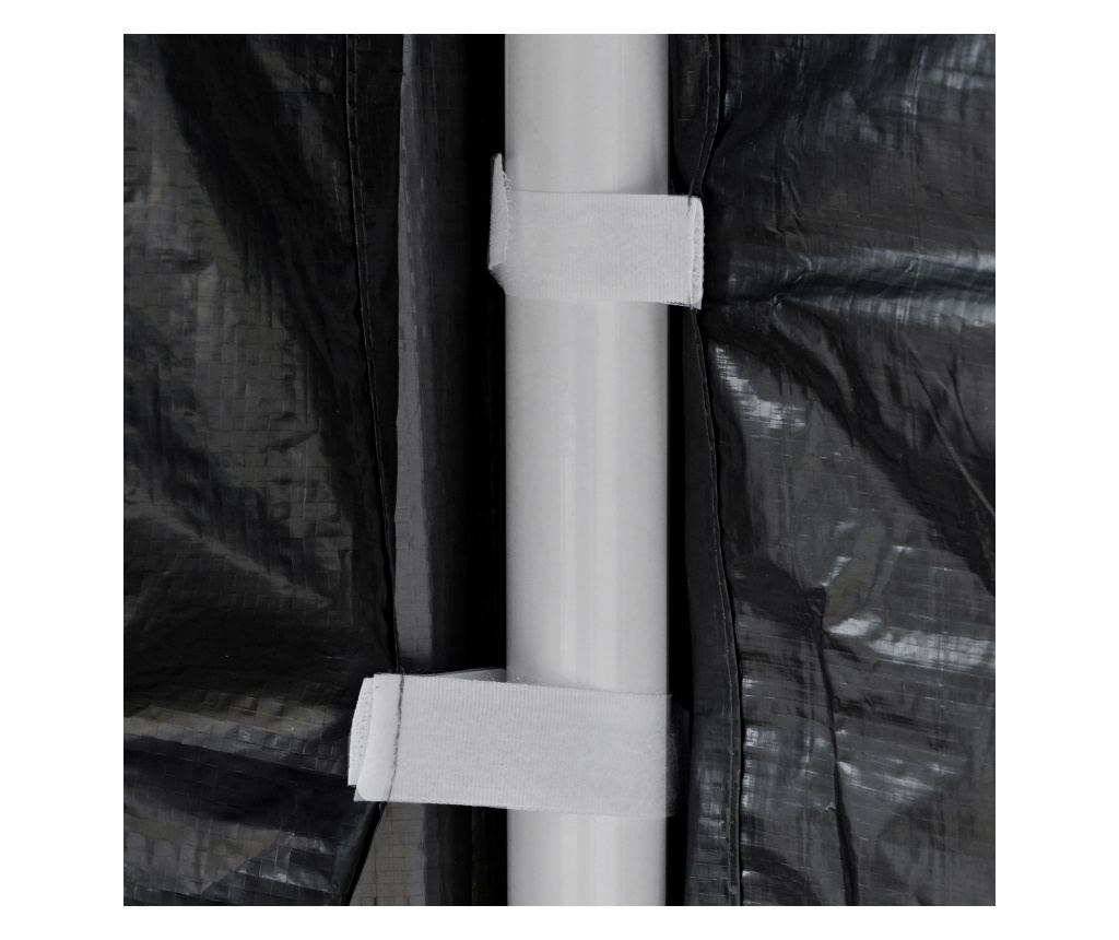 4x3 m Pavilon szúnyoghálóval és 2 bejárattal, fém és PE kerti pavilon, sötétszürke - 9