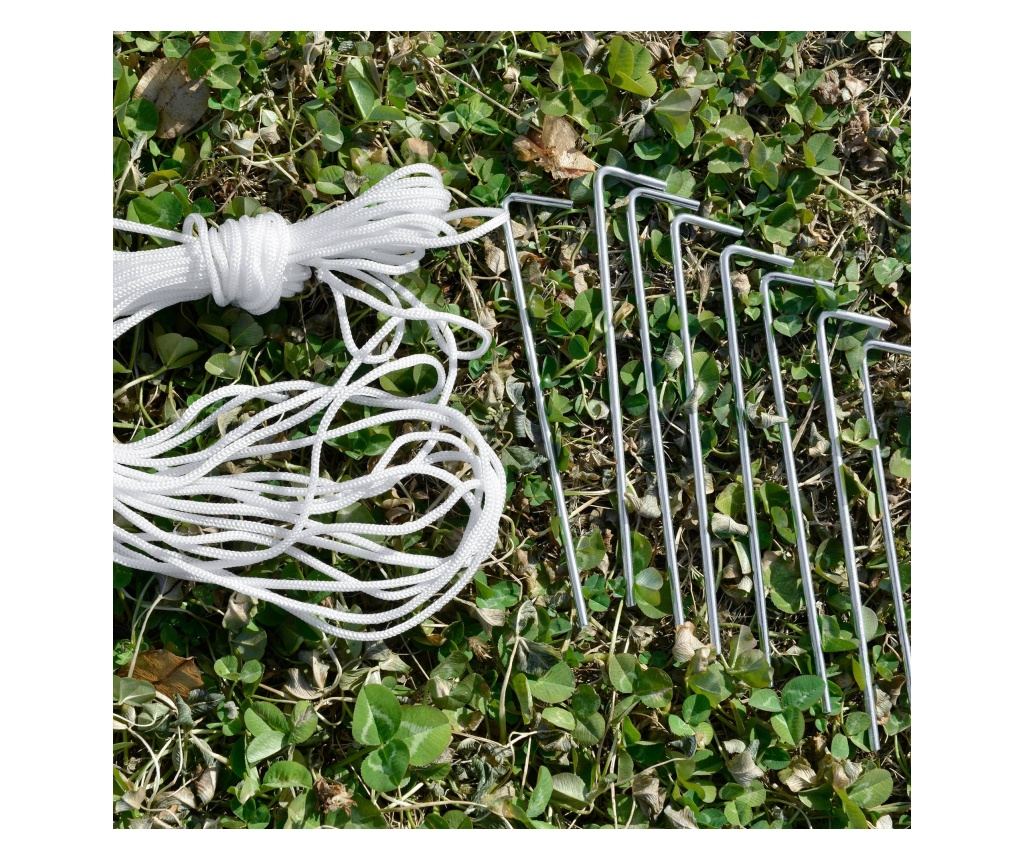 4x3 m Pavilon szúnyoghálóval és 2 bejárattal, fém és PE kerti pavilon, sötétszürke - 10