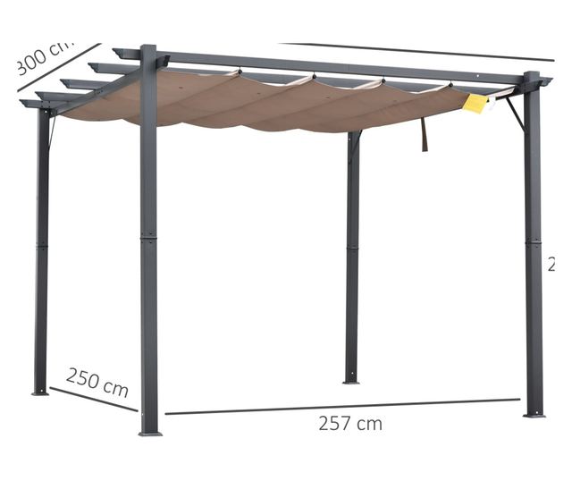 Foisor Pergola de Gradina 3x3 m cu Acoperis Retractabil