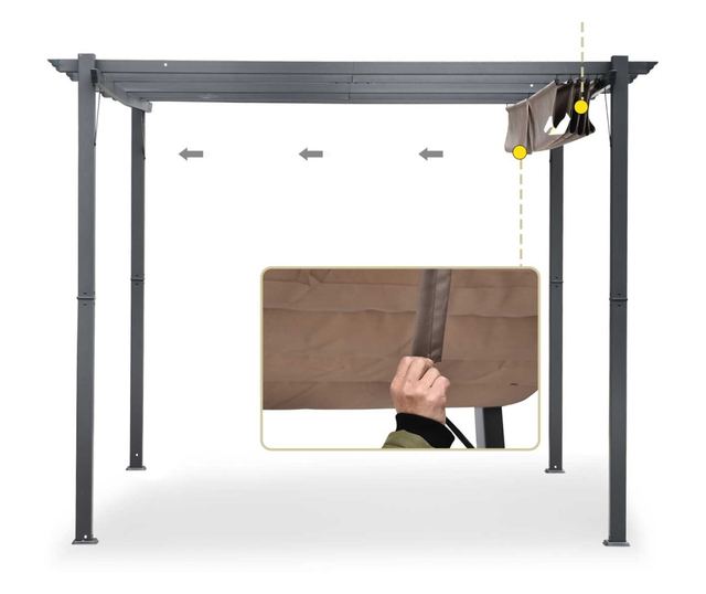 Foisor Pergola de Gradina 3x3 m cu Acoperis Retractabil