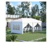 Cort 585x295x270 cm pliabil din otel si material Oxford, cort pentru gradina cu 6 pereti laterali, franghii si carlige, alb thumbnail 3