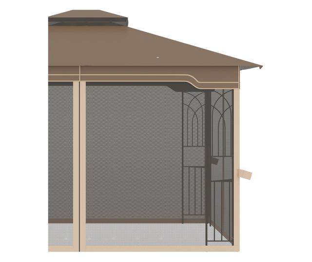 Foisor de Gradina 3.65x3m cu Plasa de Tantari si Acoperis Dublu