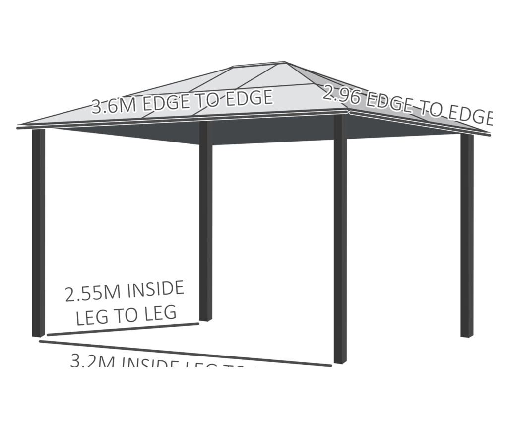 Foisor de Gradina din Otel, Aluminiu si Poliester cu Acoperis din Policarbonat si Plase de Tantari, 2.94x3.60x2.67 m, Kaki - 4