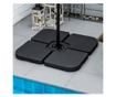 Baza pentru Umbrela Set 4 Piese din HDPE care se Umplu cu Apa sau Nisip, Postament pentru Umbrela cu 4 Conectori, 104x104x7.5 cm thumbnail 2