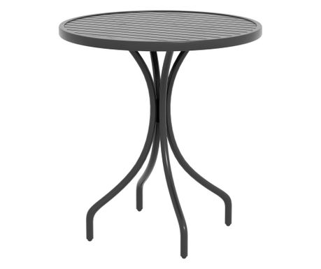 Masa rotunda de gradina, de 66cm, cu rama din otel, Negru