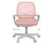 Scaun de Birou Respirabil cu Inaltime Reglabila, Scaun Rabatabil cu 5 Roti, 55x48x82.5-94.5 cm, Roz