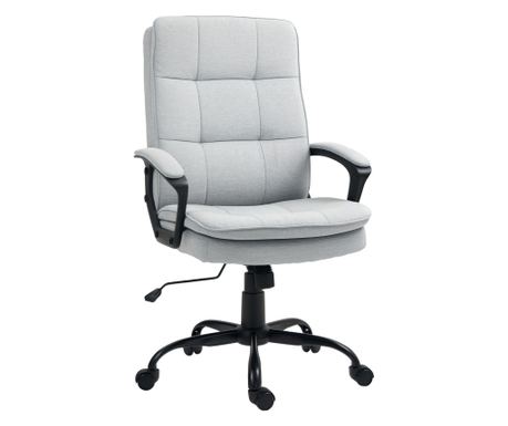 Ergonomikus Irodai Szék Magas Háttámlával, Állítható Magasságú, Hintafunkcióval és Karfákkal, 63x70x102-112 cm, Szürke