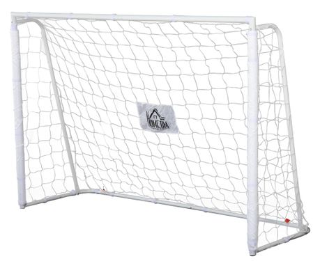 Poartă de Fotbal pentru Adulți și Copii de Grădină cu Țintă Centrală și Stâlpi, 186x62x123 cm, Alb