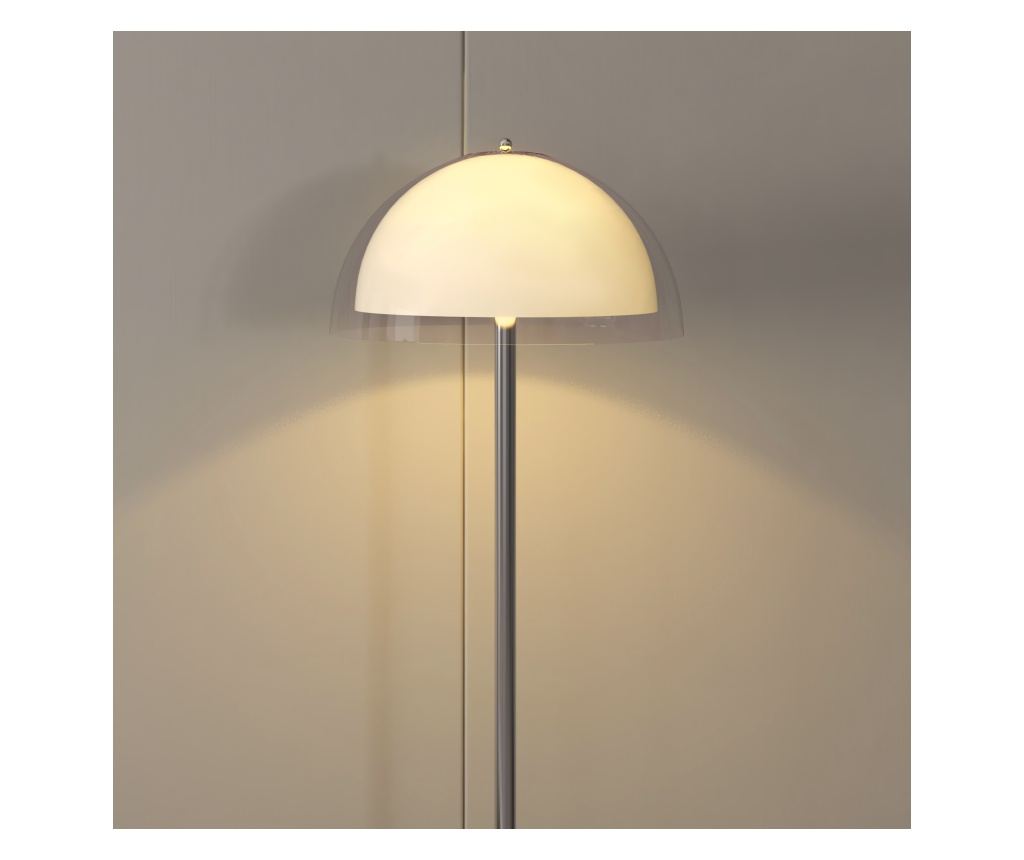 Lampă de Podea cu Abajur Dublu Strat pentru Living, Sufragerie, Dormitor, din Metal și Acrilic, Ø35x150 cm, Alb - 9
