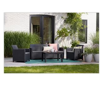 Set mobilier de grădină Keter - set de grădină: canapea cu trei locuri, 2 scaune și o masă