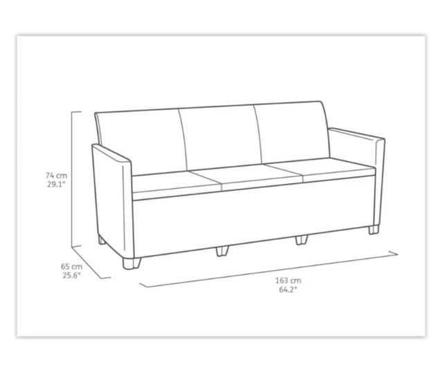 Set mobilier de grădină Keter - set de grădină: canapea cu trei locuri, 2 scaune și o masă