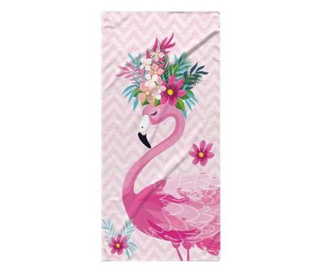 Mercaton Flamingo brisača za plažo, mikrovlakna, hitro sušenje, 266 g/m², 150 x 70 cm, roza