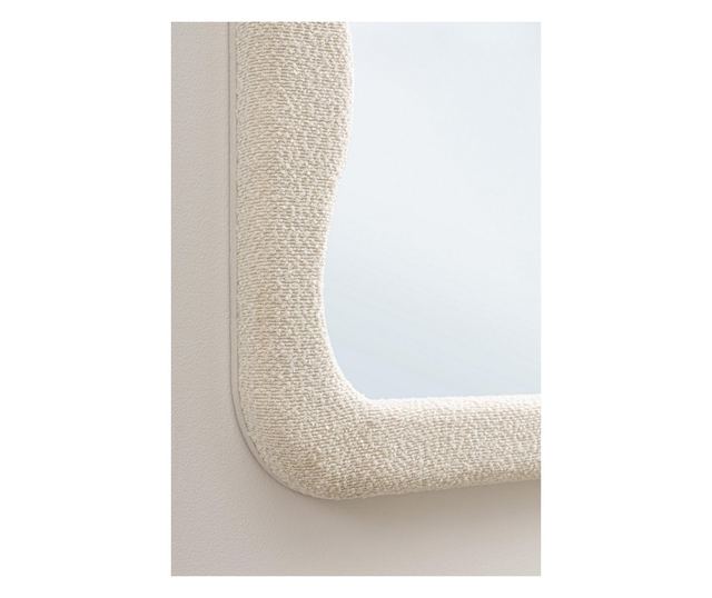 Białe lustro ścienne w ramie z tkaniny 60x4,5x160 cm